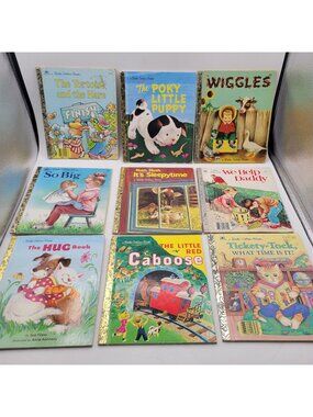 Vintage Little Golden Books Lot of 9 Children's Stories for Girls & Boys - GB002
